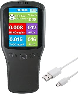 Air Quality Monitor, Formaldehyde Detector Handheld, Air Pollution Meter Sensor Tester, HCHO TVOC PM2.5 Particles Fine Dust Real Time Detector for Indoor Car Hotel Office