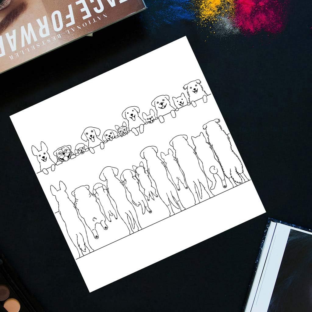 Standing Cute Dog Silicone Clear Stamp and Die Sets for Card Making, DIY Embossing Photo Album Decorative Craft