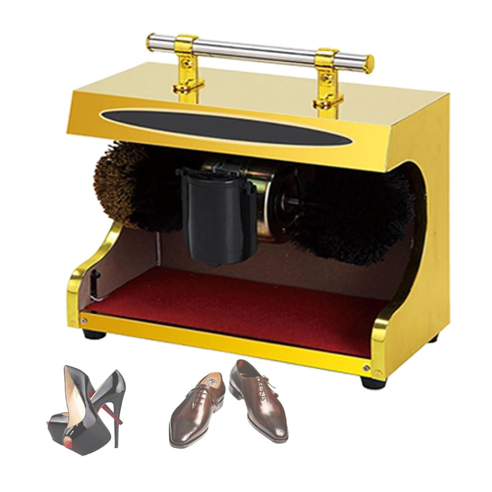 Automatische Schuhpoliermaschine, Doppelbürsten Elektrischer Schuhputz-Polierer für Zuhause, Büro, Hotel, kompaktes und effizientes Design, ideal für Banken und mehr