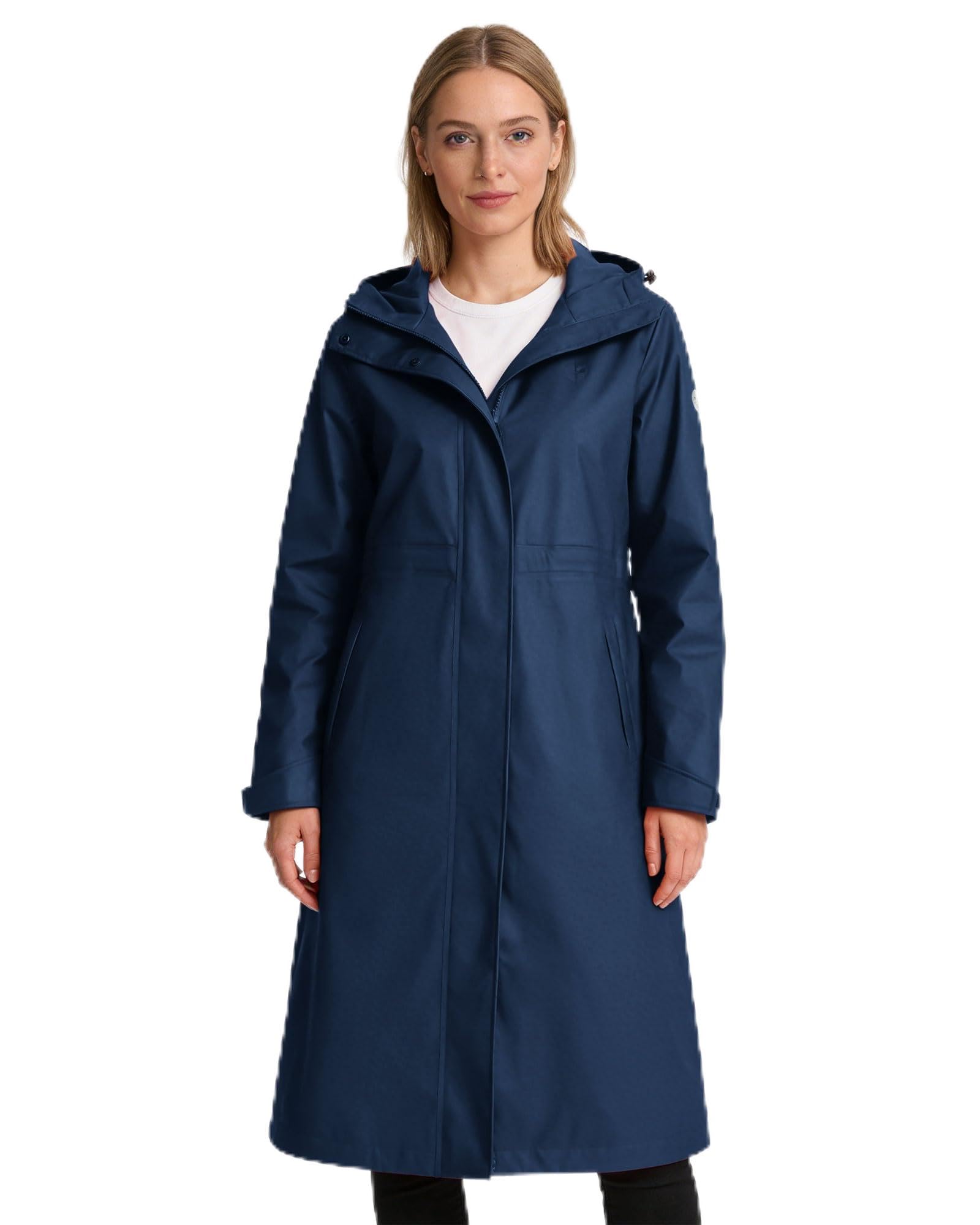 Peter Patter Regenmantel Damen wasserdicht lang, Regenjacke für Damen atmungsaktiv, Friesennerz mit Innenfutter, Übergangsjacke Herbst winddicht, Regenparka für Fahhrad & Outdoor