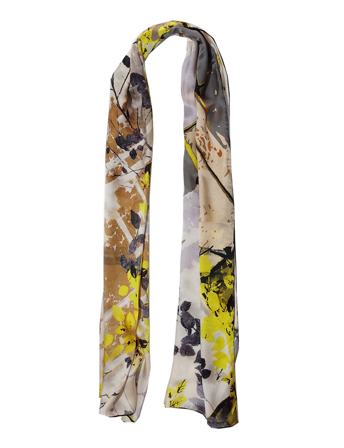Sciarpa da donna in 100% seta, leggera, in raso, 150 x 50 cm Color021 90