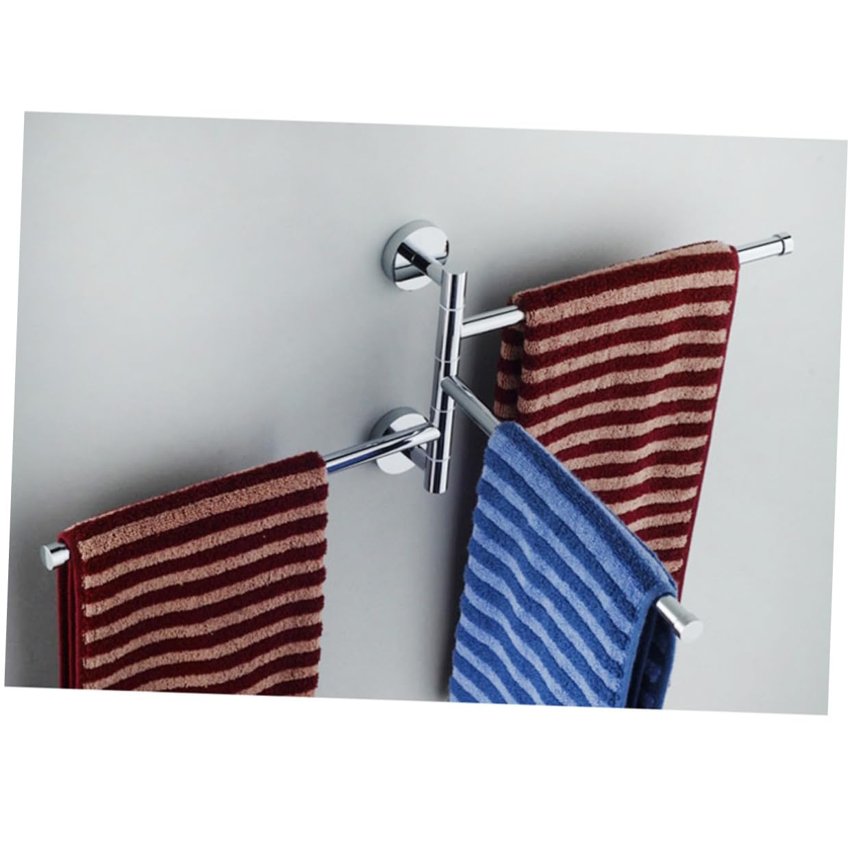 Portasciugamani Girevole in Acciaio Inox, 1 Pezzo, Argento | Resistente alla Ruggine, Salvaspazio, per Bagno e Cucina, Design Semplice Lega di Zinco