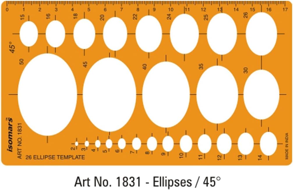 Technical Drawing Template Ellipse Ellipsis 45 Degree 2