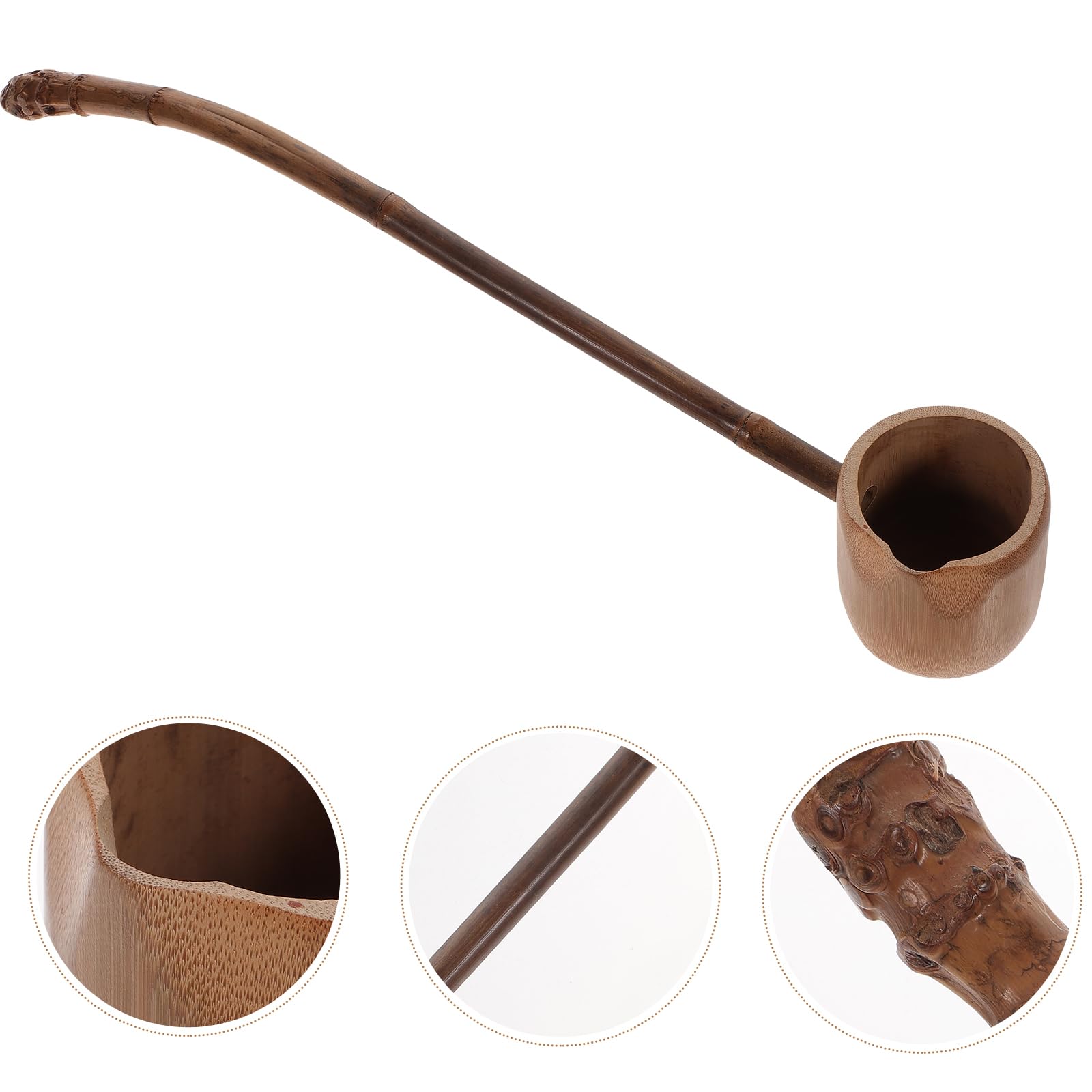 DOITOOL Louche en bois à long manche - Louche japonaise - Cuillère à eau pour la maison, le jardin, la cérémonie du thé