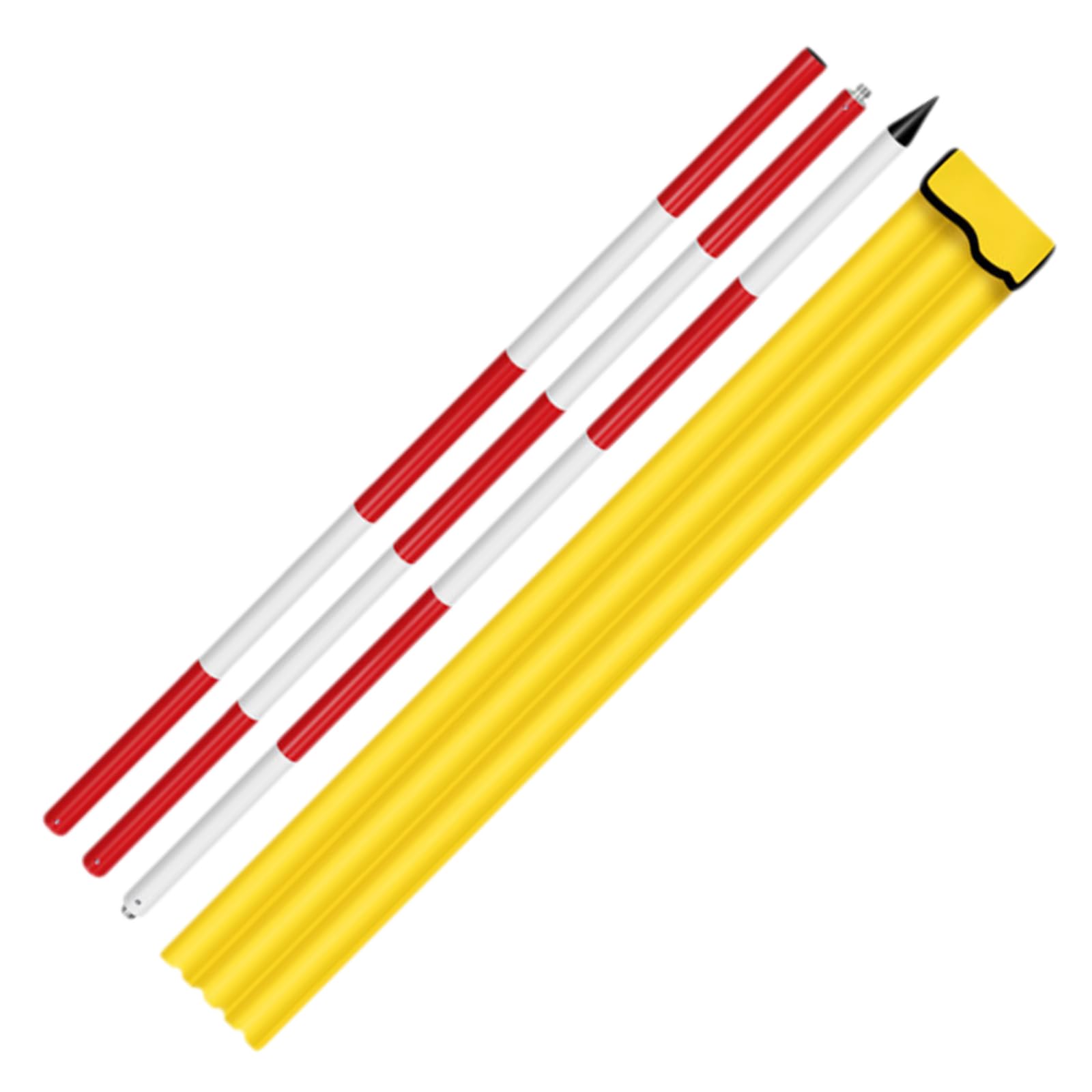AMZBNEIDI Duty Alummsurvey Pole, Telescopic Aluminum Survey Pole Red and White Multiple Sizes(Riveted reinforced unions type 3m)