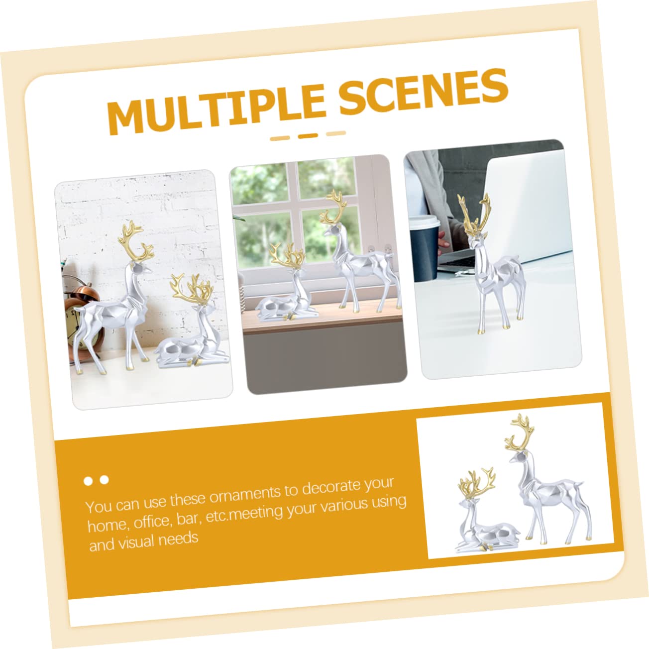 PRETYZOOM 8 Pz ornamenti di origami decorazioni di renne natalizie coperto renne da tavolo bedroom decoration natale decorazioni casa figurina di oggetti decorativi