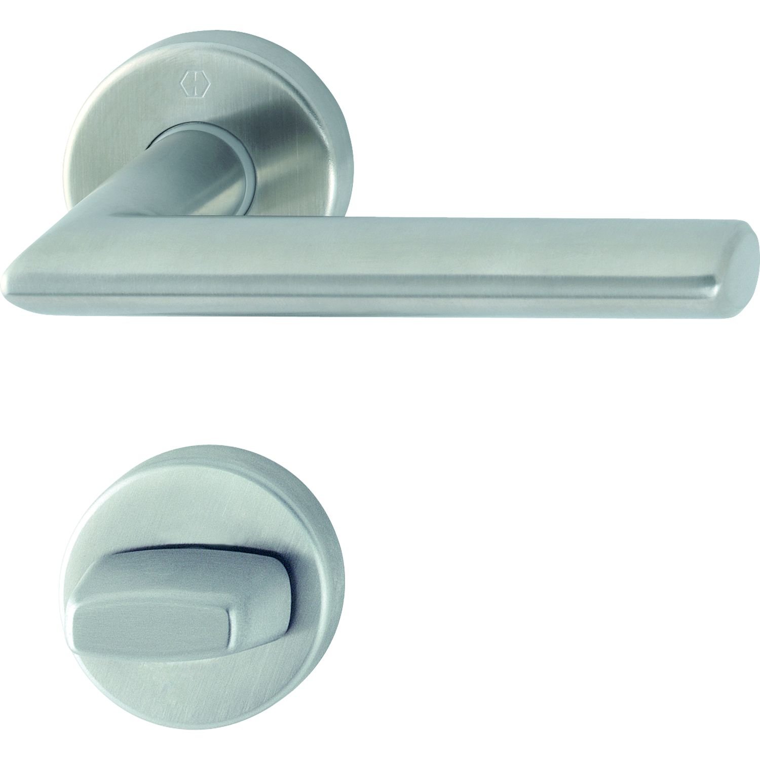 Poignée de porte en acier inoxydable mat Hoppe Stockholm 3080763 design minimaliste