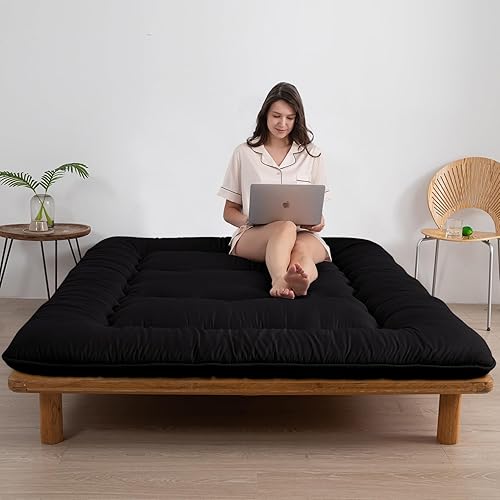 MAXYOYO Shikibuton Tatami - Colchón de suelo japonés tamaño individual, colchón plegable enrollable, para campamento de invitados, caravana