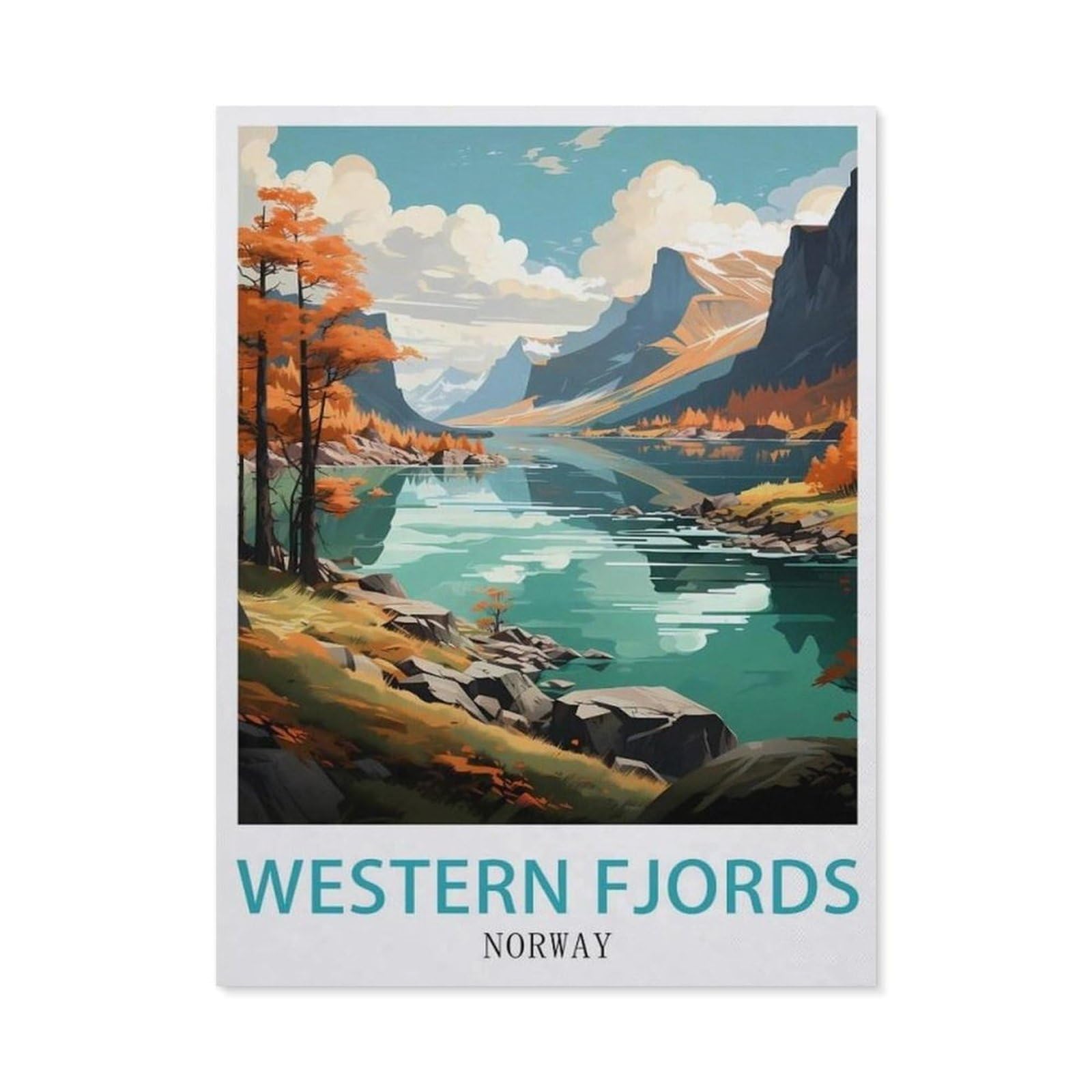 Metal Sign Tin Sign，Western Fjords Norway(20x30cm）
