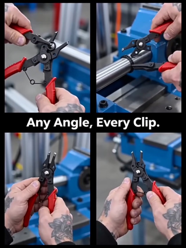 Snap Ring Pliers, 4 In 1 C Clips Removal Retaining Set for
