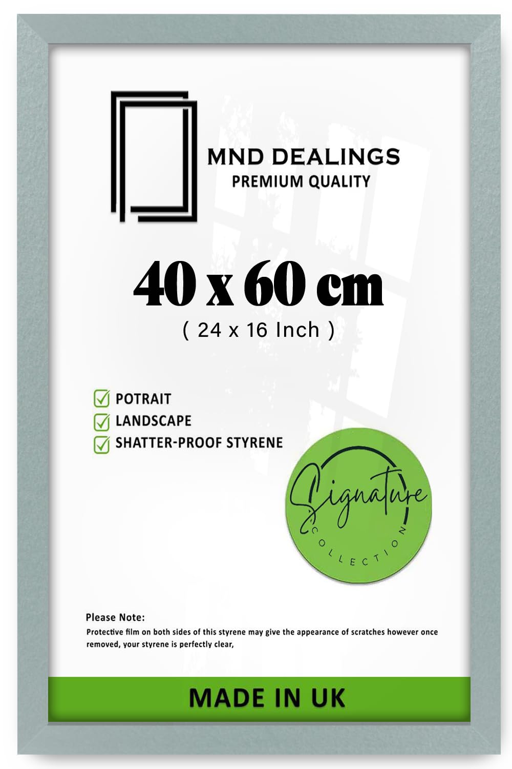 MND Dealings | Premium Medium Rectangle (40 x 60 CM) Silver Poster Frame | MDF Wood Finish | 40x60 CM Frame for Family photo, Gift Wedding [ Silver ]