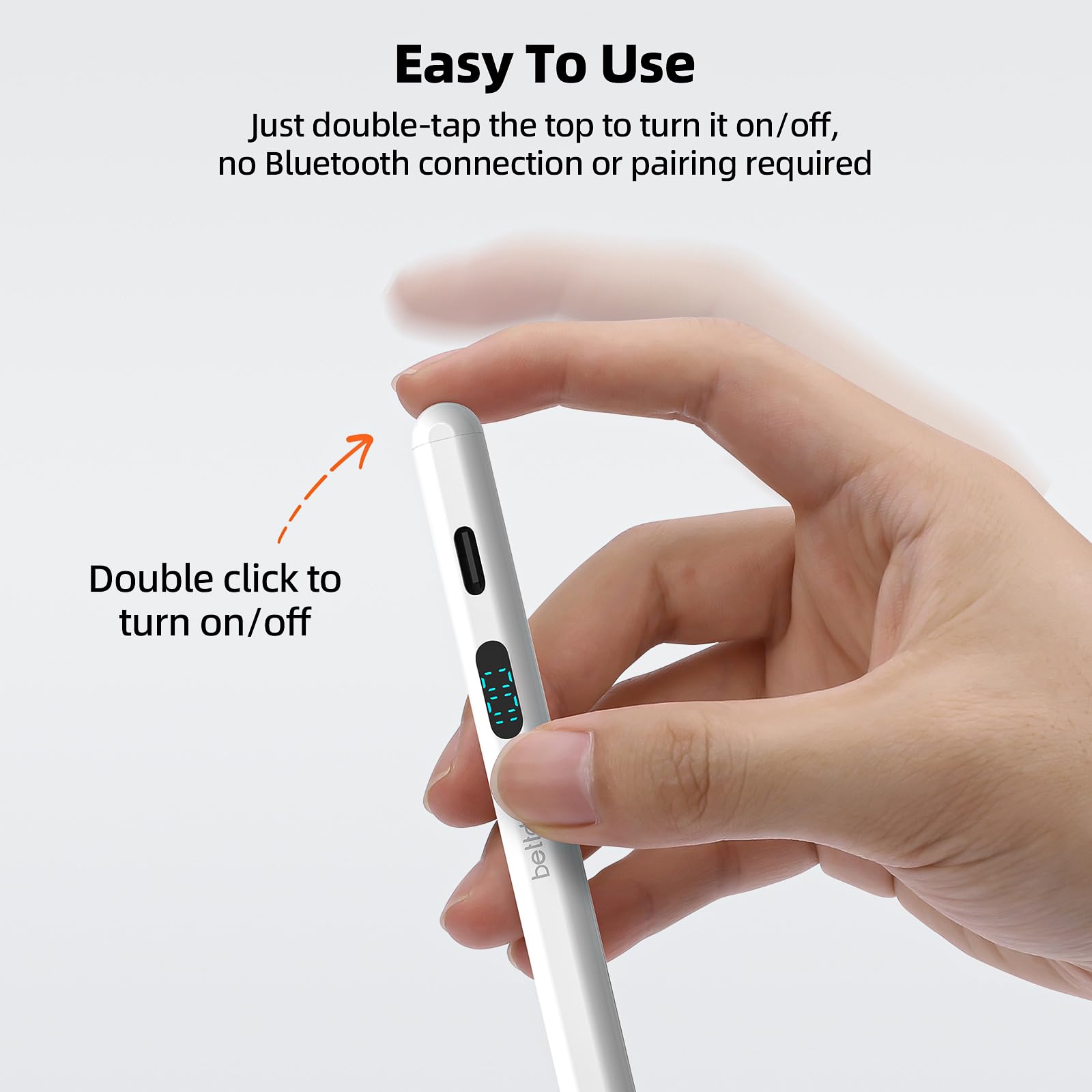 Bettdow Pom Stylet pour écran Tactile Capacitif de USB-C Compatible avec Tablette Samsung Galaxy, Xiaomi Pad, Lenovo et Tablettes, Blanc