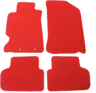 Fit 2002-2006 Acura RSX Floor Mats Nylon Red | IKON MOTORSPORTS, Factory Fitment Front & Rear Car Floor Mats Liner Carpets Replacement 4PC