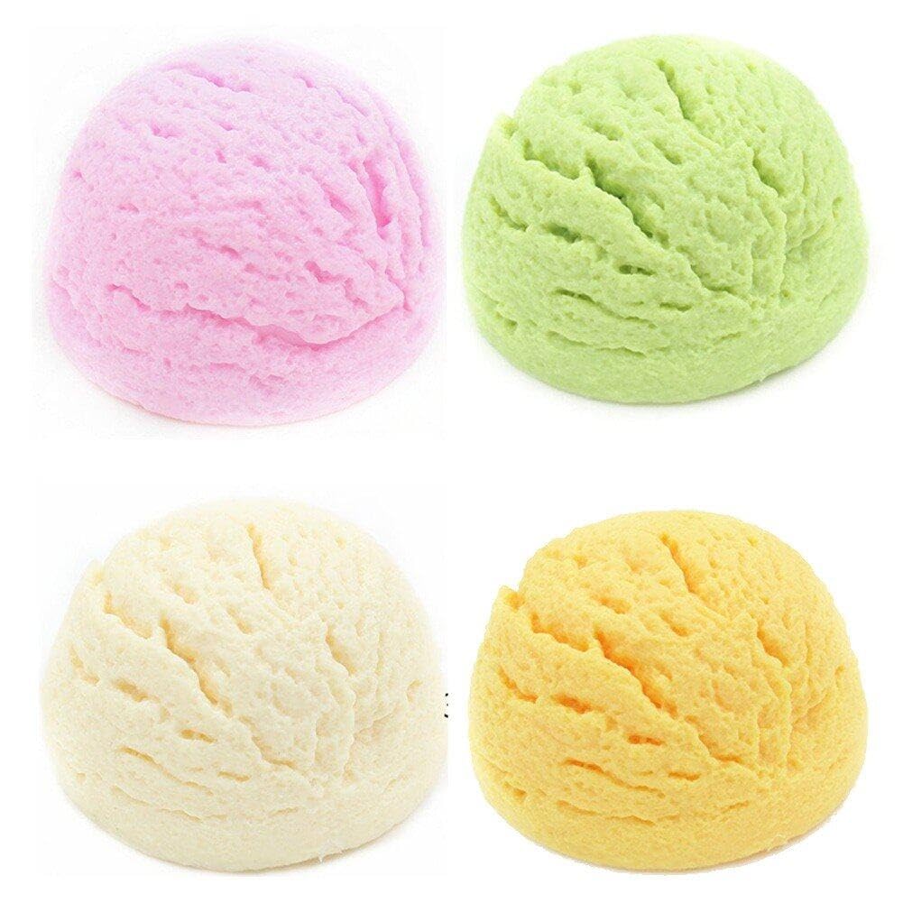 Hrippy Mix Colors Simulation Ice Cream Ball 4Pcs Realistic Artificial Dessert Model Fake Food Model Ornament For Home Shops Display Photo Props
