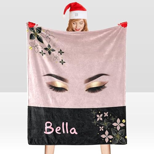 Miniatura 10 de Manta personalizada con diseño de corazón de la Torre Eiffel París, manta de forro polar suave con nombre para regalos, sofá cama (50 x 60 pulgadas)