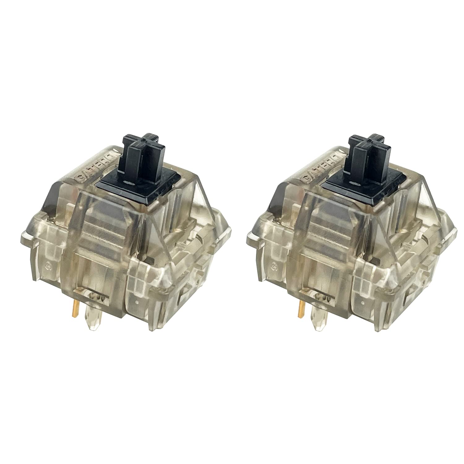 kutethy Gateron Silent Black Ink v2 Switches 5pin RGB Linear Switch with Keycap Stabilizers (8PCS, Silent Black Ink)