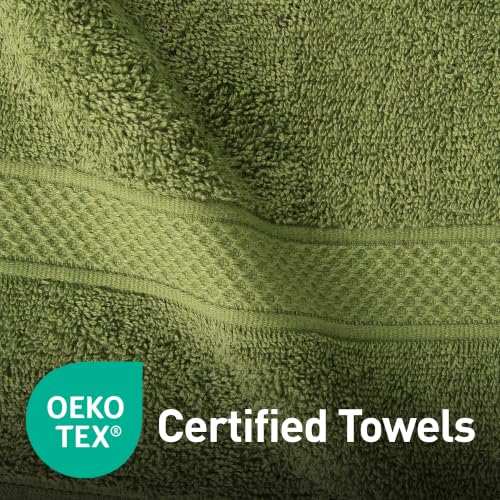 Image of MYTRIDENT Hand Towel | Urban Comfort | Quick Drying | Travel Friendly | for Men /Women | 2 Pc Hand Towel (40 cm x 60 cm) | 100% Cotton 450 GSM - Olive