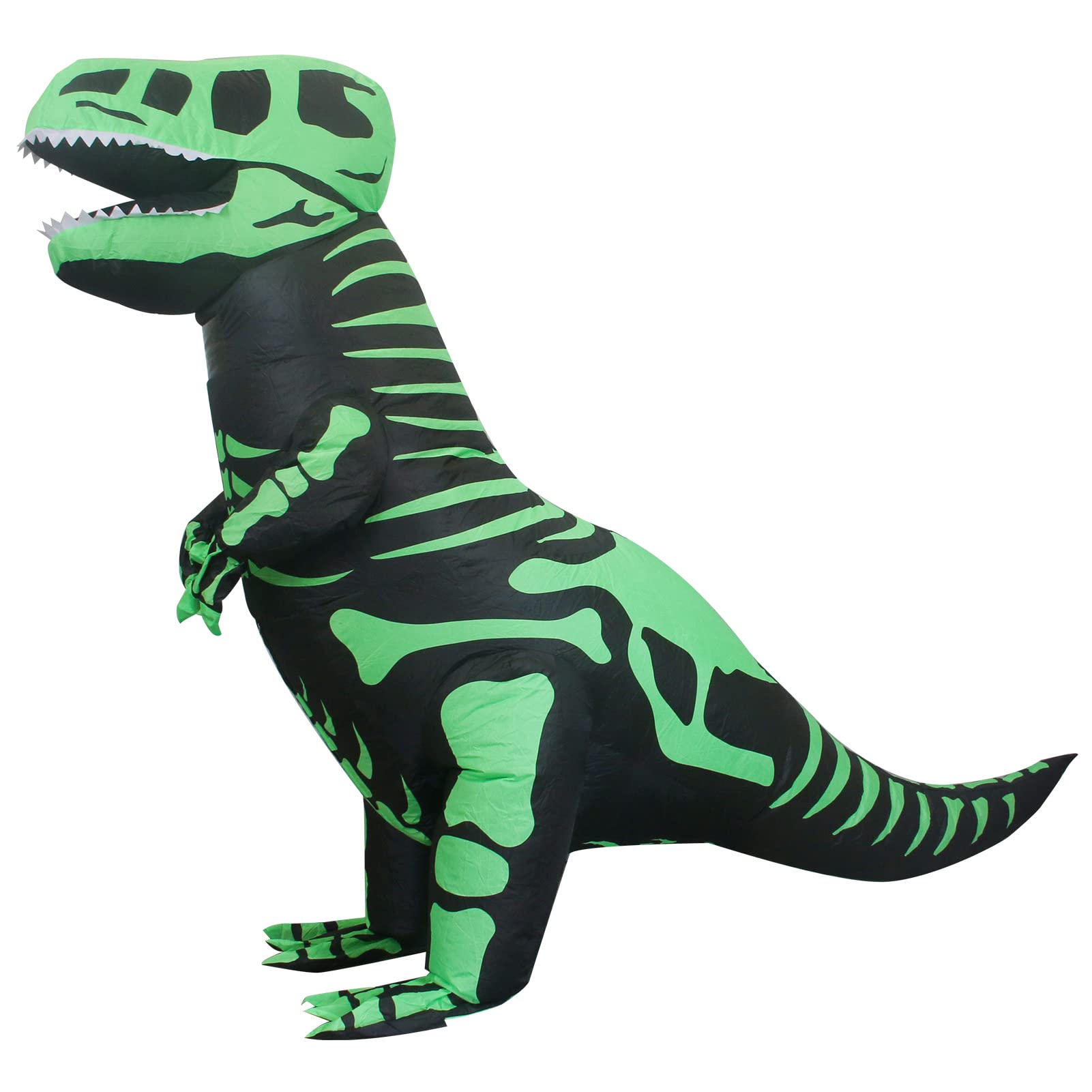 BKstarSkeleton Dinosaur Inflatable Costume, Halloween Dinosaur Cosplay Blow Up Suit Fancy Dress For Adult