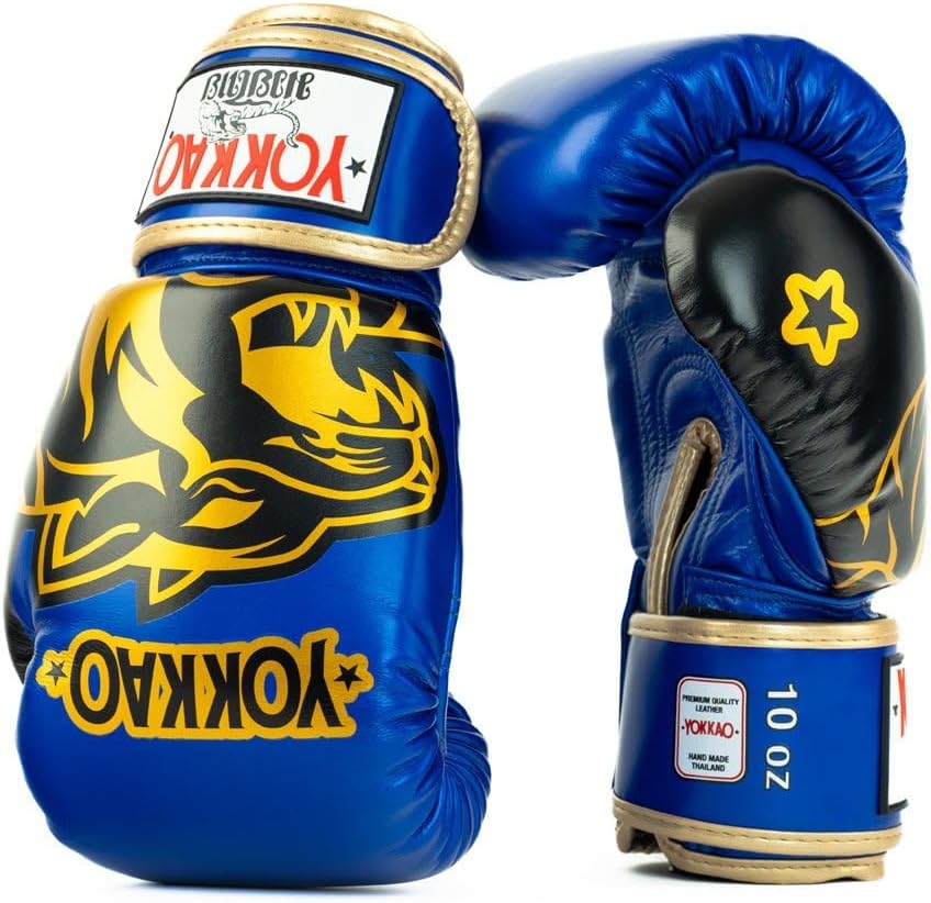 YOKKAO Design Breathable Muay Thai Boxing Glove | Premium Leather Training and Sparring Gloves for Men and Women | Winning Boxing Gloves | Punching Glove