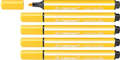 STABILO Trio Scribbi feutre de coloriage jaune triangulaire lot de 5 pour l'éveil