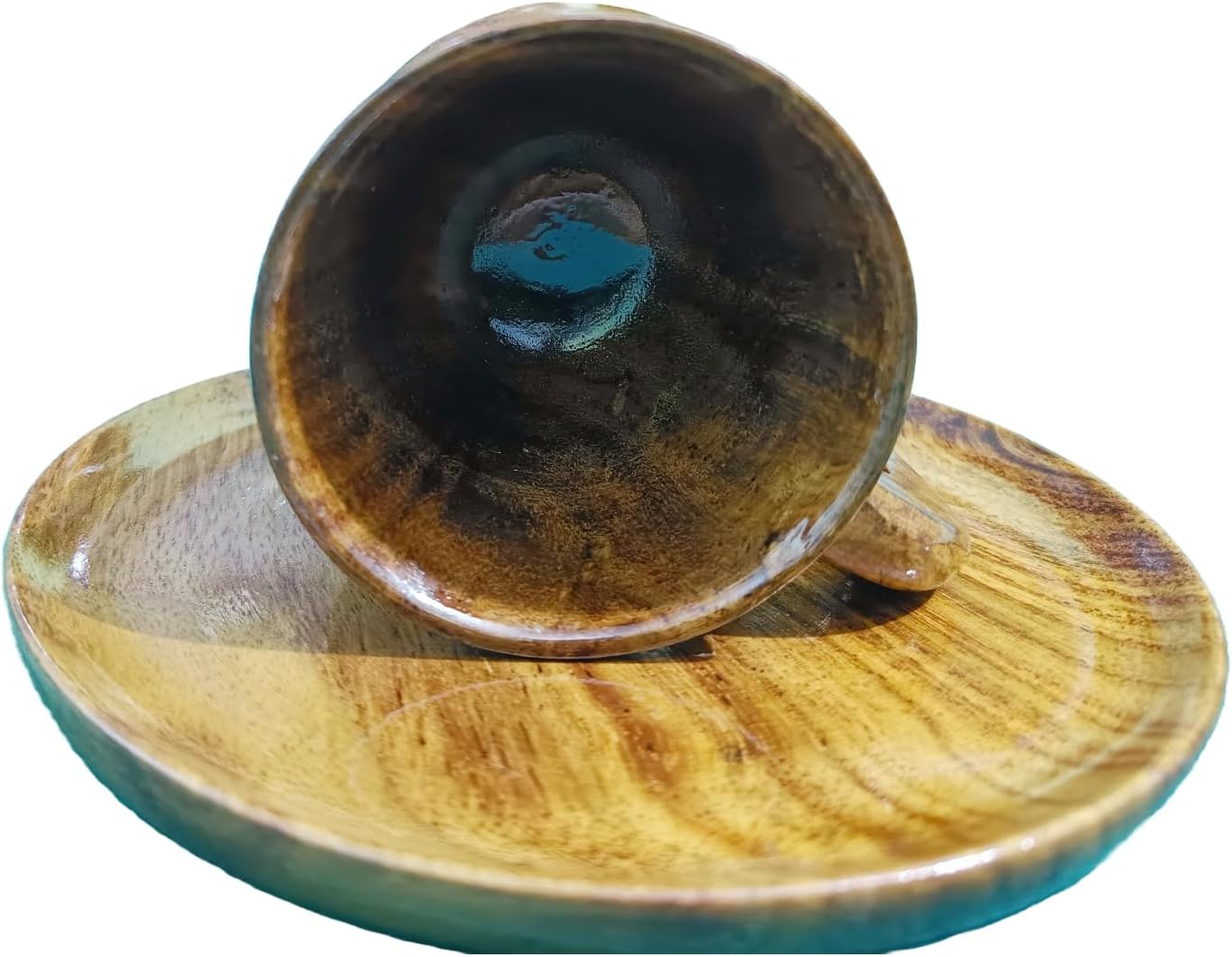 HandCrafted Wooden Coffee Espresso Mug Tea Cups with Saucer and Spoon|Lightweight & Unbreakable Eco-Friendly - Traditional Wooden Cup For Tea And Coffee Serving