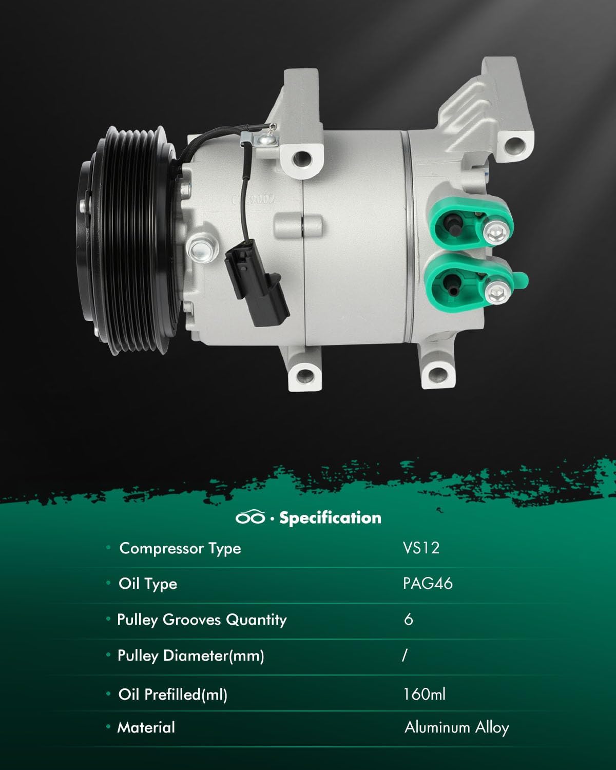 SCITOO AC Compressor Rapid Cooling for Kia Soul 1.6L 2012-2013 977012K650 977012K600 10A1398