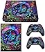 eXtremeRate Aufkleber für Xbox One X Controller Konsole,Sticker Aufkleber Skin Decal Folie Faceplates Kleberfolie für Xbox One X Konsole&2 Controller und 2 Home Knopf Decals(Cannabis)