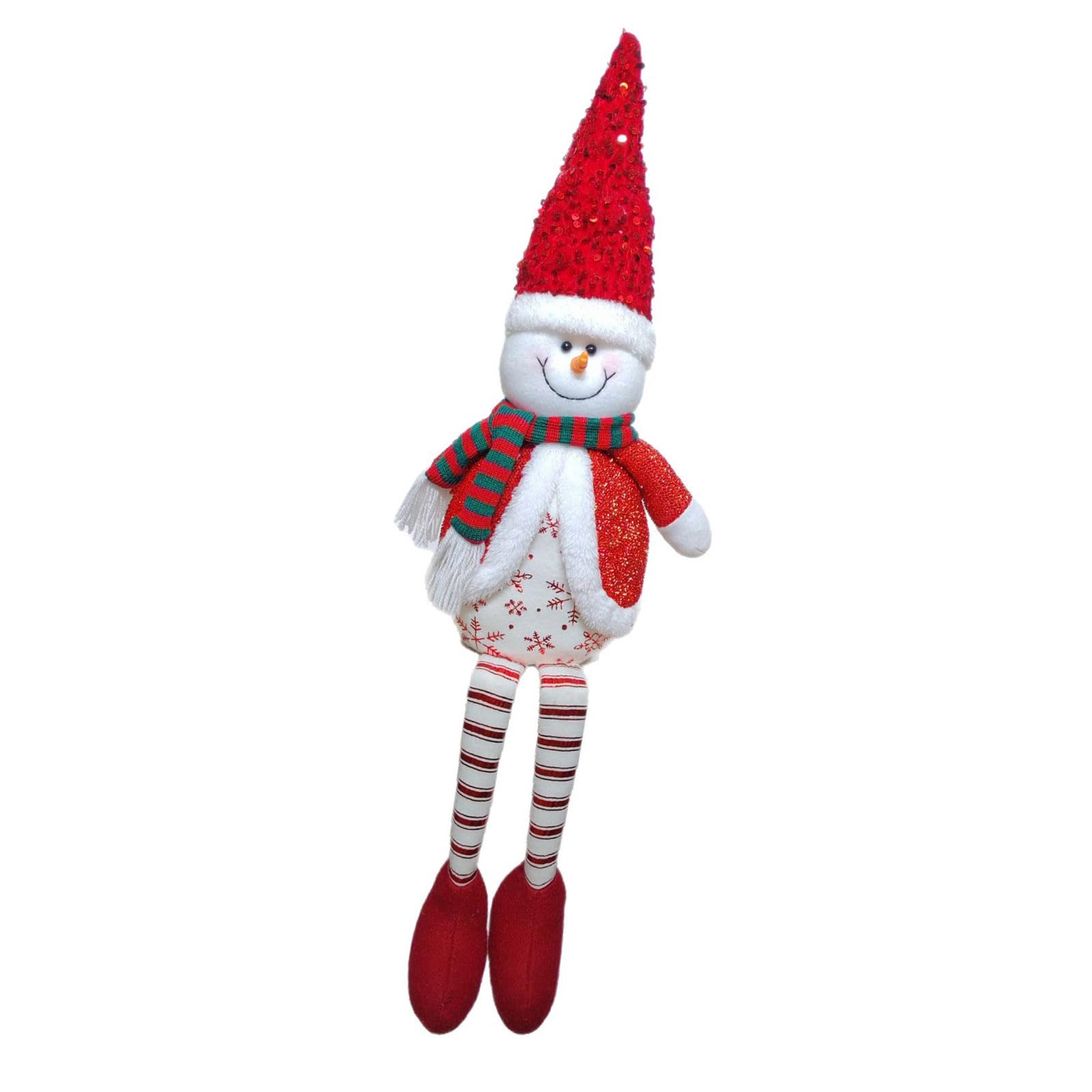 Sisyeuo Santa Snowman Reindeer Tabletop Ornament Stuffed Toy Christmas Decorations for Desktop Mantels Bookshelf Kid Room Sitting Santa Snowman Reindeer Plush Doll
