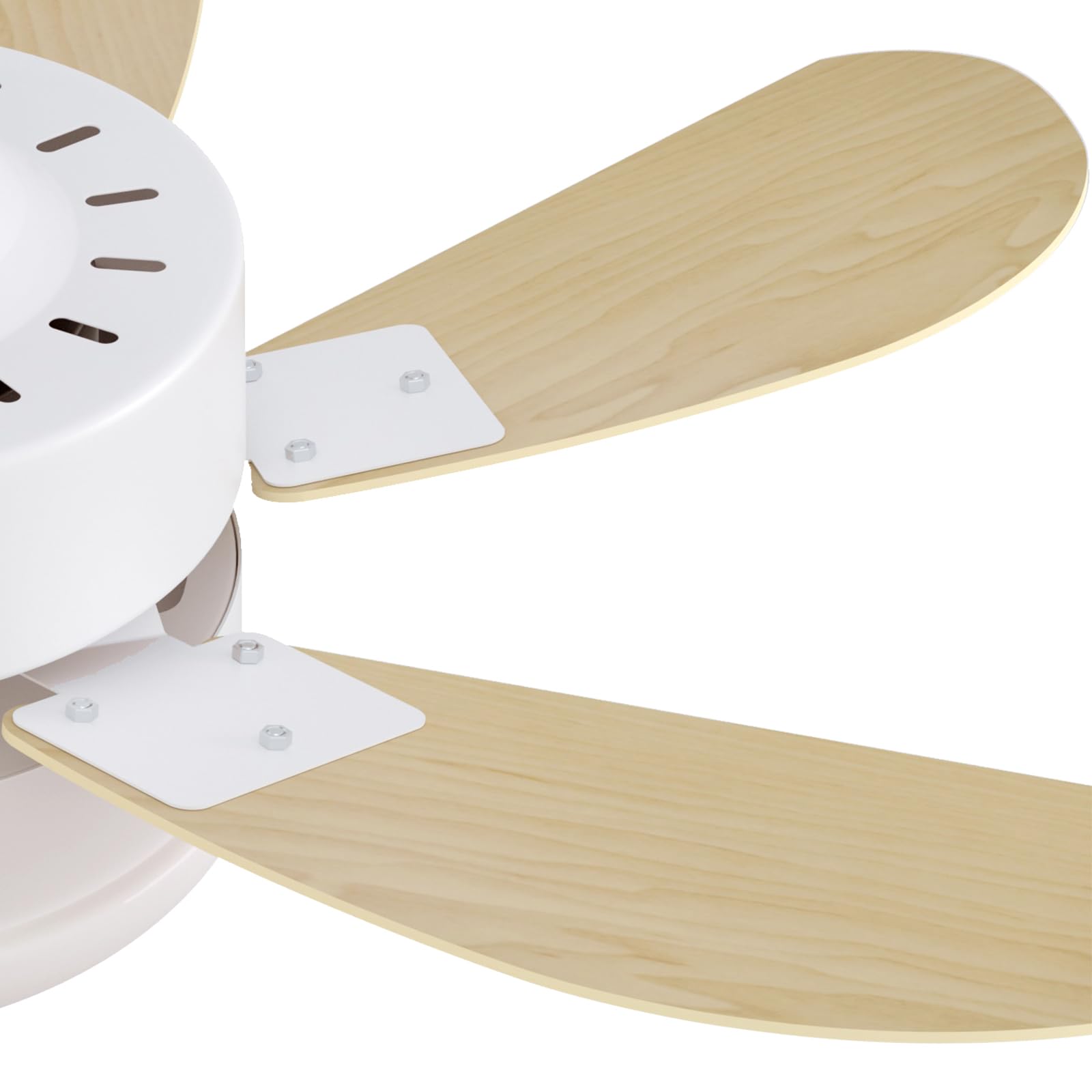 Homefire Ventilador de techo silencioso luz - Lámpara de sala de estar | Ø75 cm con aspecto de madera - Bombilla E27 - Ideal para verano/invierno para dormitorio, comedor o mesa