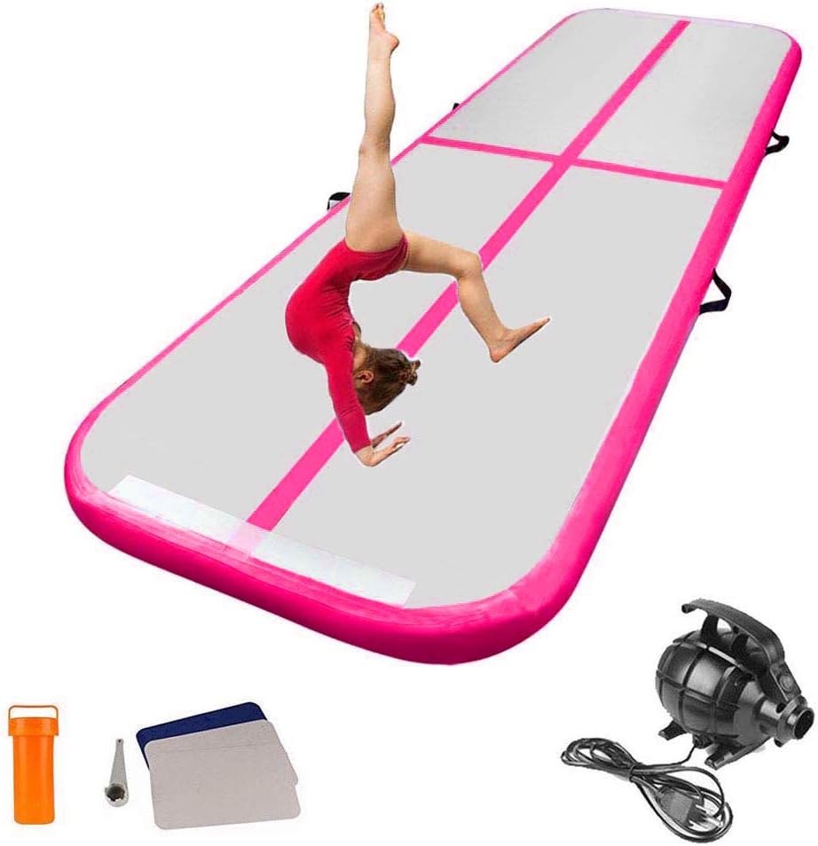 CLIENSY 10ft x 3.3ft Inflatable Air Track Tumbling Mat Gymnastics Airtrack Mat with Electric Air Pump for Home Use/Training/Cheerleading/Beach