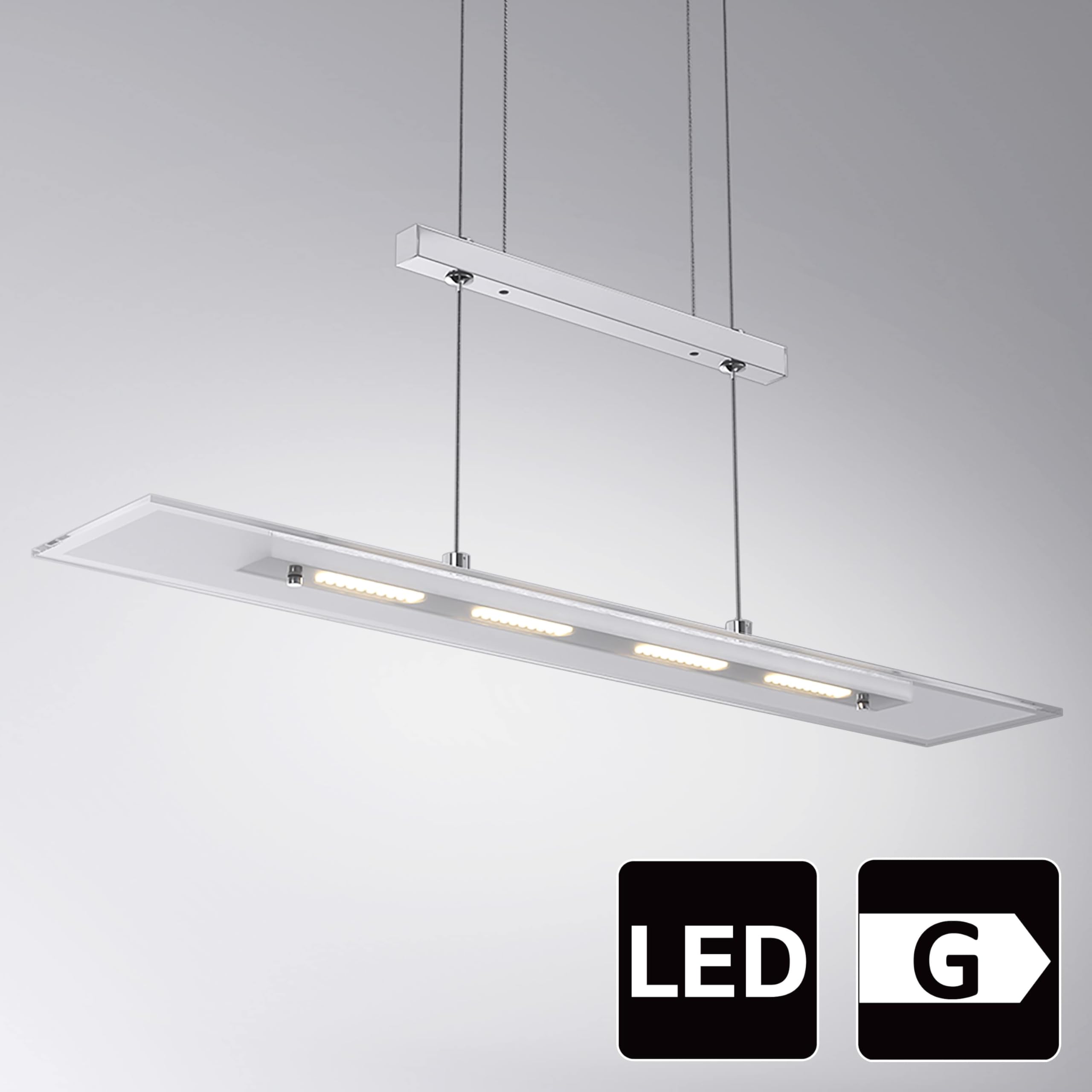 Monzana Lámpara colgante de techo Luz LED 20W Blanco cálido 3000K Plafón IP20 con Atura ajustable