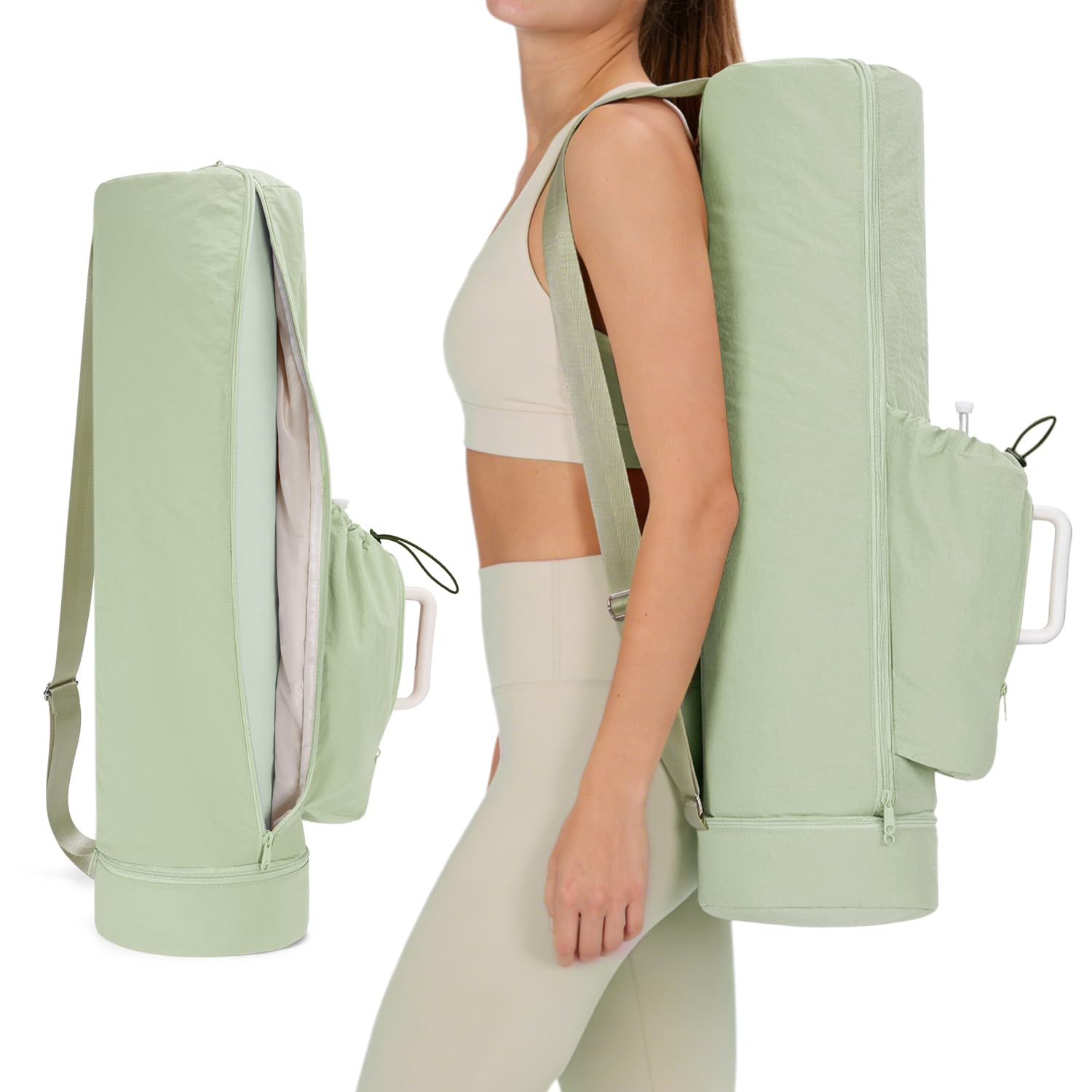 sportsnew Yoga Mat Bag with Side Bottle Pocket Fits Stanley Tumble