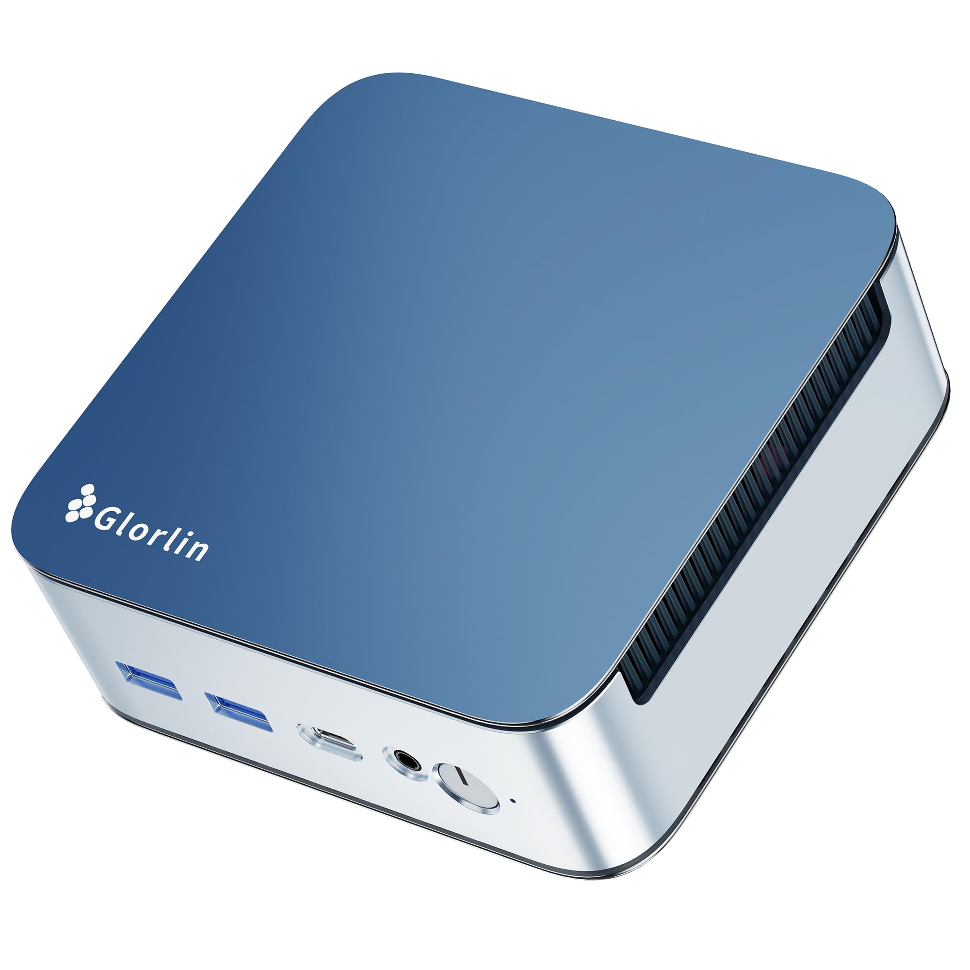 Glorlin GT103 Mini PC,AMD Ryzen 5 6600H (Meilleur Que R5-7430U,jusqu'à 4.5Ghz),16Go LPDDR5 512Go NVMe SSD,AMD Radeon 660M,Mini Ordinateur W11-Pro pour Bureau/Gaming,Double LAN,WiFi 6,BT 5.3