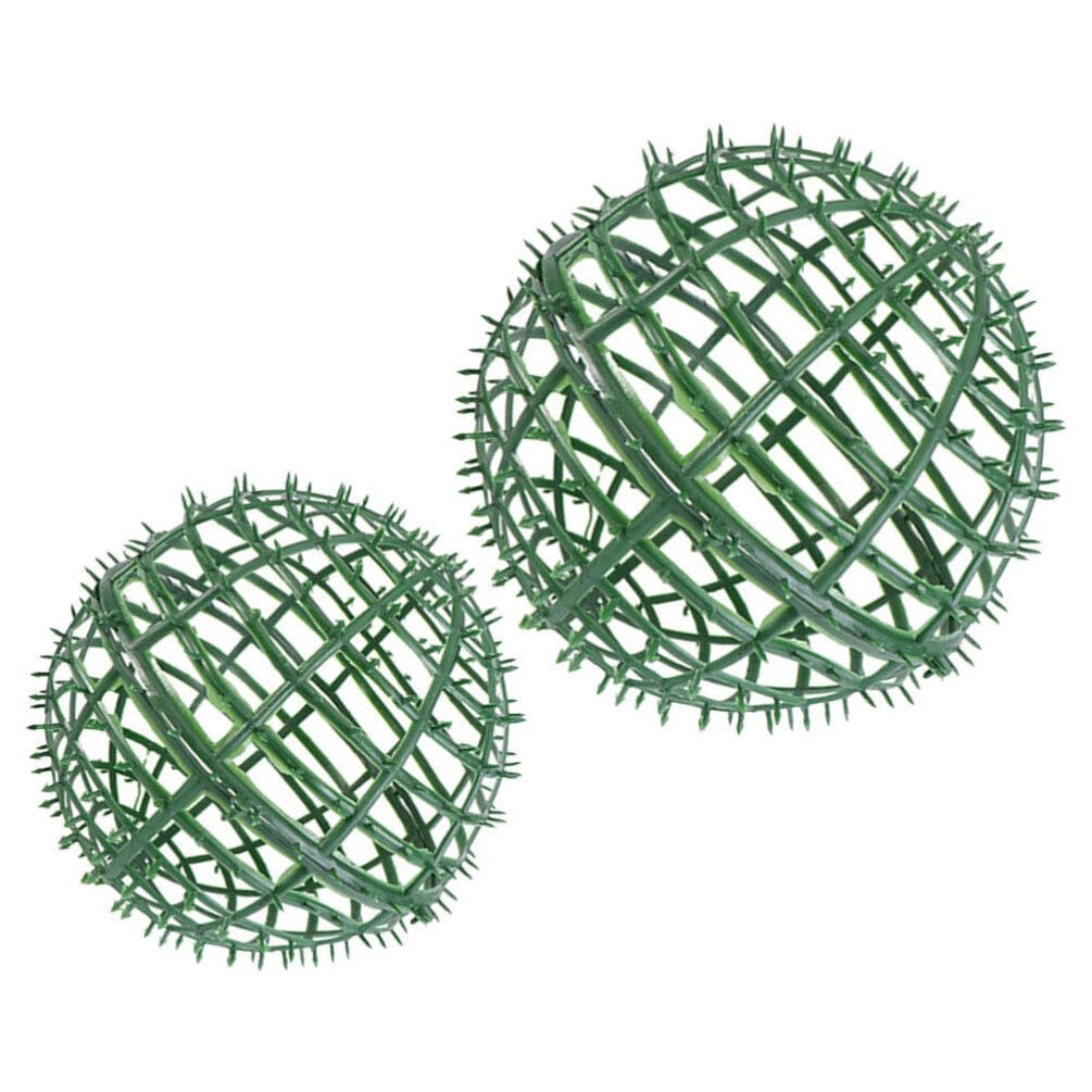 PRETYZOOM 2 Pezzi Palline Verdi in Plastica per Topiaria, Struttura Stabile e Durevole a Forma di Sfera D’erba, Perfette per Decorazioni Matrimonio e Feste