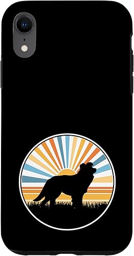 iPhone XR Border Collie - Dog Mom Dog Dad Retro Sunset Pet Case