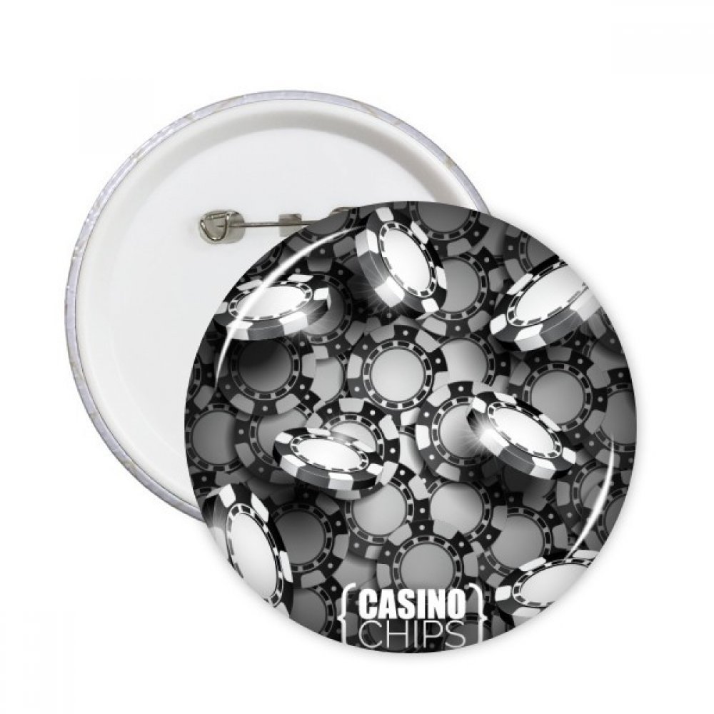 Badge bouton jetons casino motif multicolore décoration