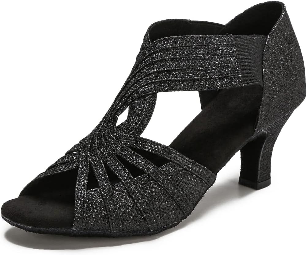 YYTingBallroom Dance Shoes Women Latin Salsa Practice Dancer Shoes 2.5'' Heels YT02