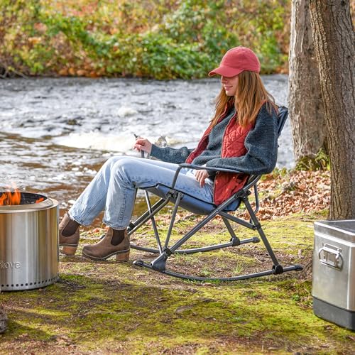 Camp&GO Soft Arm Quad Rocker Outdoor Folding Rocking Chair, Steel by CAMP&GO - Used condition - CA$59.49