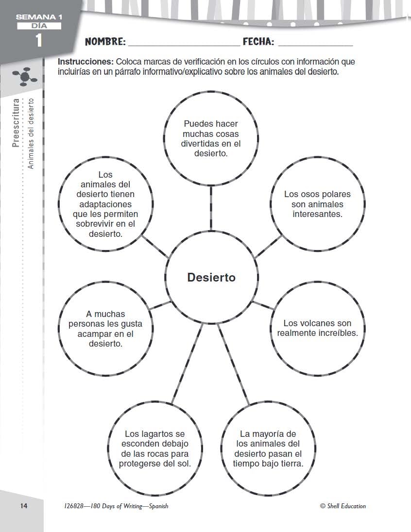 180 Days(tm): Writing for 3rd Grade Spanish Practice Workbook for Classroom and Home, Cool and Fun Practice Created by Teachers (180 Days of Practice) (Spanish Edition) - Image 5