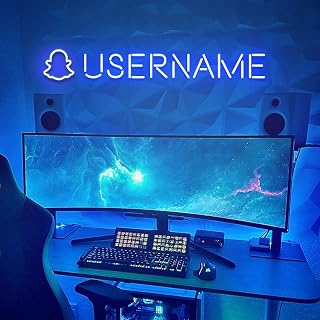 Custom Gamer Tag Neon Signs for Wall Decor, Personalized Snapchat Sign Username Neon Sign LED Streaming Sign Light, Custom Name Gifts for Gamer Streamer on Twitch Youtube Facebook