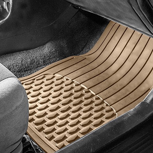 Fh Group Automotive Floor Mats - Heavy-Duty Rubber Floor Mats For Cars, Universal Fit Full Set, Climaproof Floor Mats, Trimmable Floor Mats For Most Sedan, Suv, Truck Floor Mats Beige #TOP3