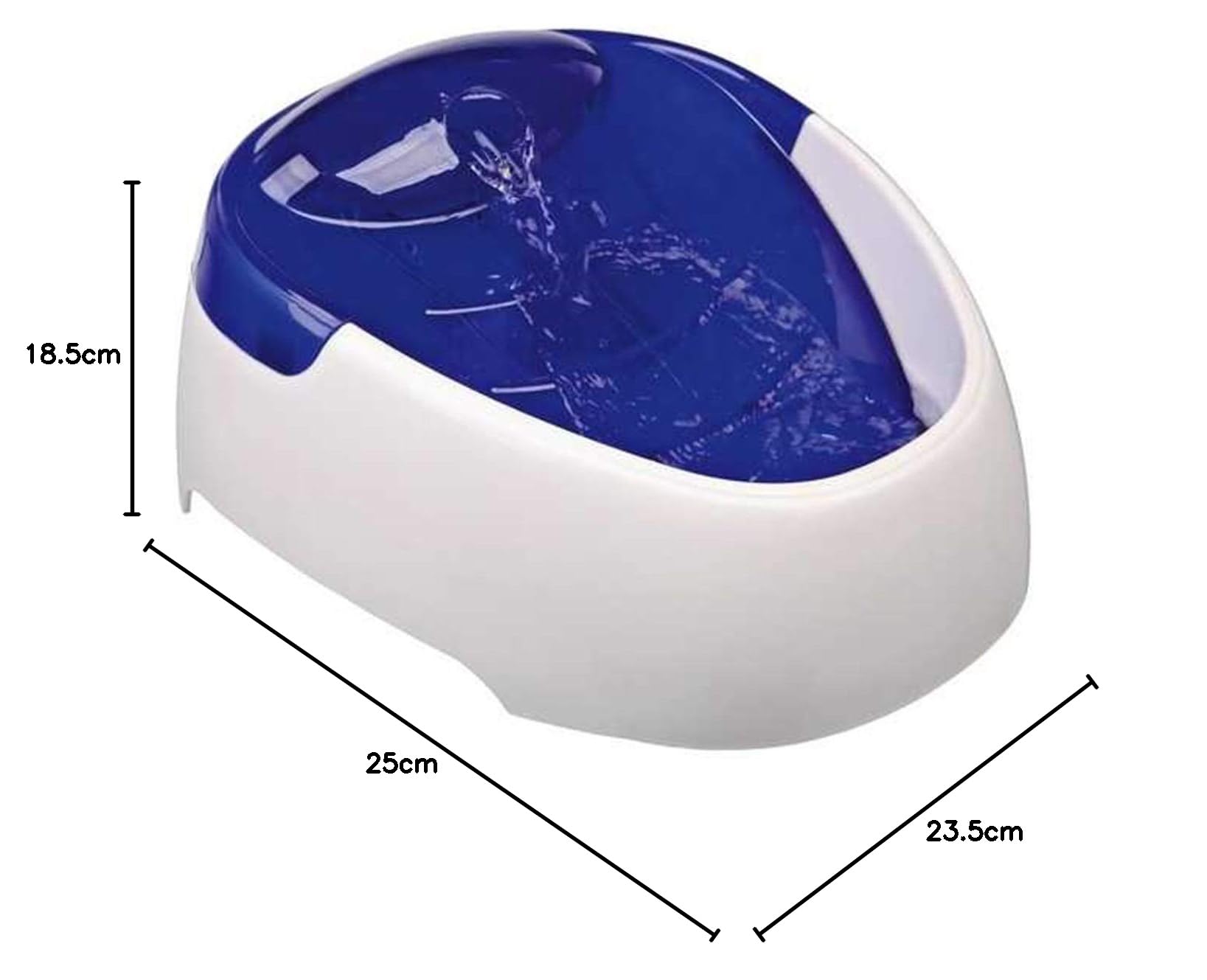 TRIXIE - Dispenser per Acqua a Triplo Flusso, in plastica, 2 l/Ø 22 x 18 cm, Nero/Bianco, 1,05 kg