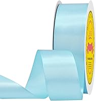 Vista 171 de Cinta de satén plateada de doble cara de 1-1/2 pulgadas x 50 yardas, cinta plateada de poliéster para envolver regalos, muy adecuada para bodas