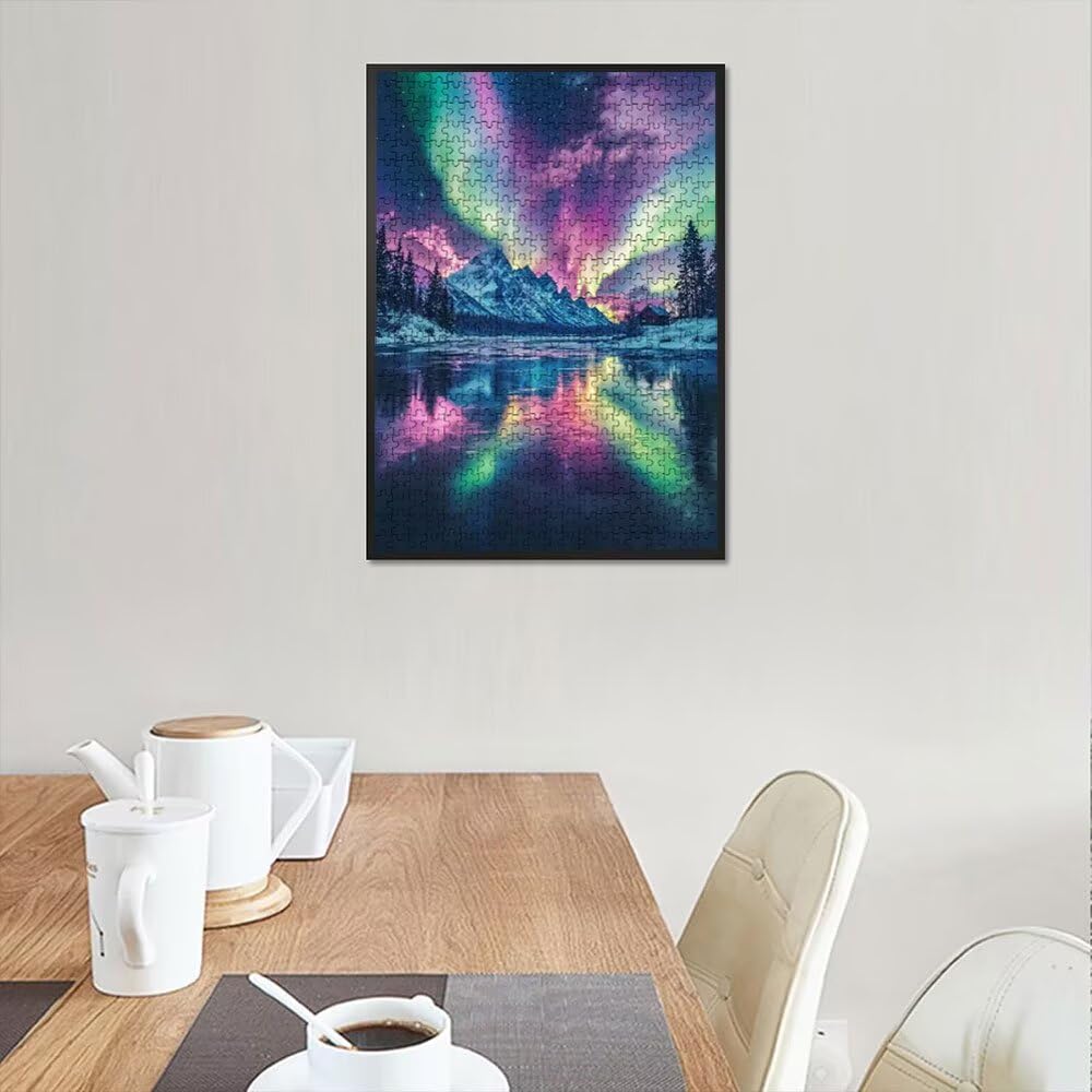 Puzzle 4000 sztuk, puzzle fantasy zorza polarna dla dorosłych 4000, drewniane puzzle, klasyczne gry edukacyjne, niemożliwe wyzwanie, rodzina gier, kreatywny prezent DX0YL1-483