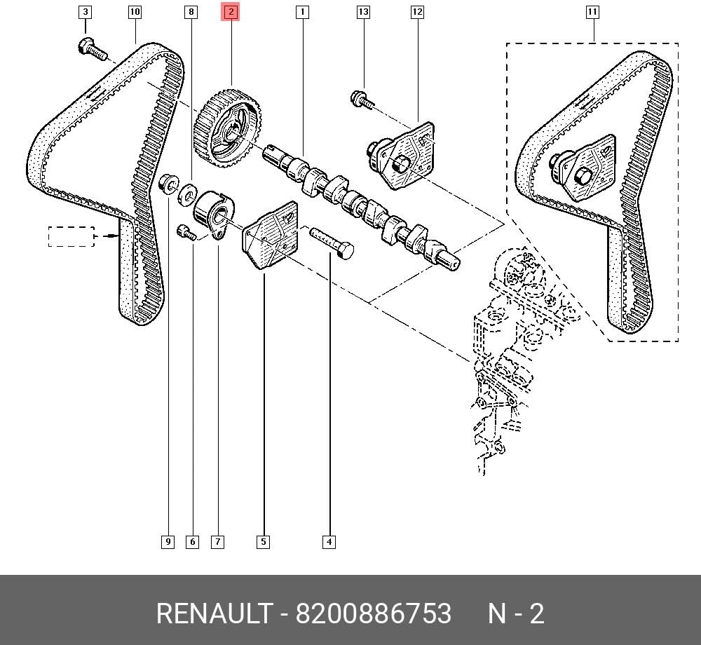 SOFIPART Poulie Arbre à Cames compatible avec Renault Grand Scenic et Megane III pour moteurs 1.6 1.9 dCi OEM 8200886753