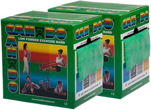 CanDo Banda de ejercicio Twin-Pak, verde, 100 yardas