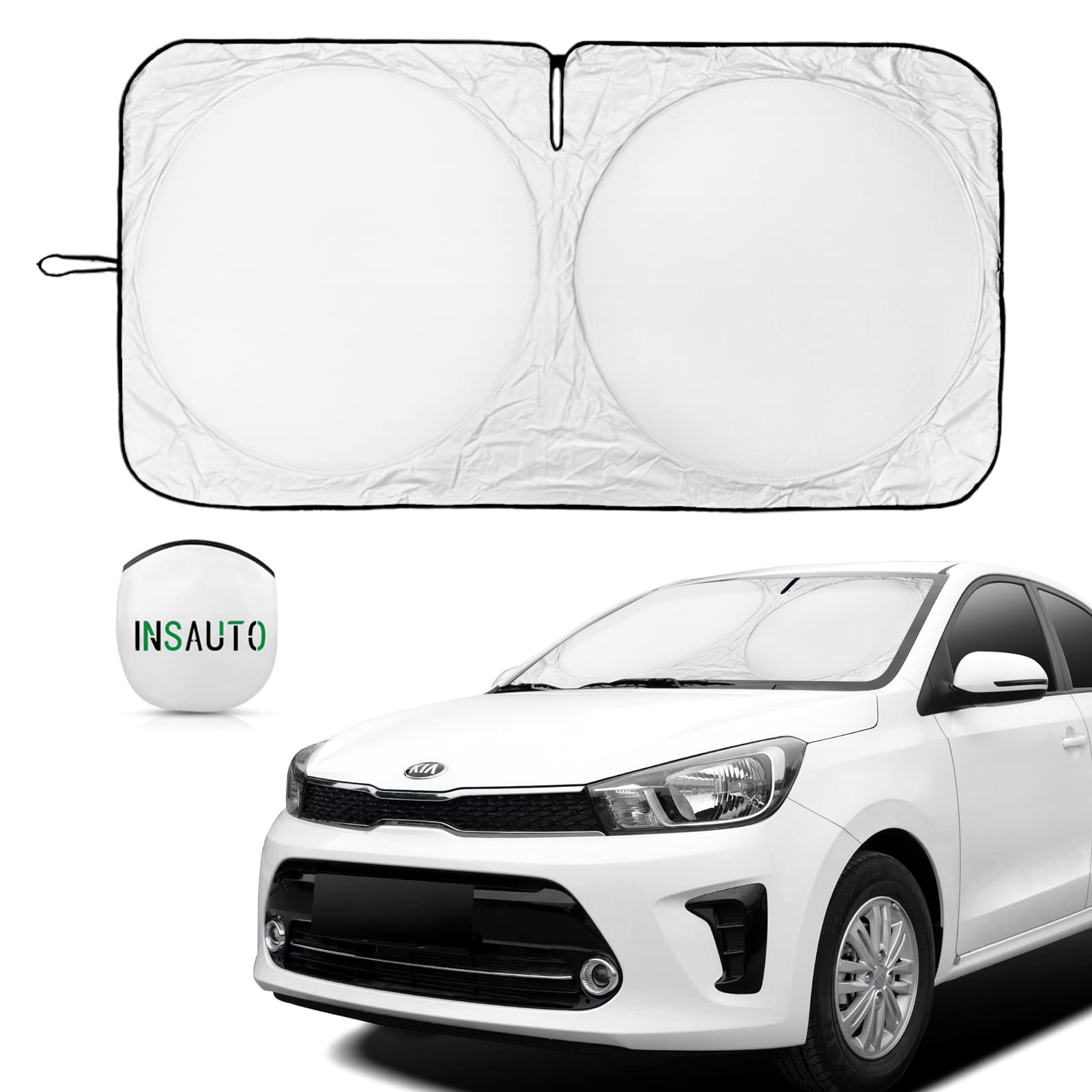 Sunshade Windshield Sun Shade for Kia K5 2021-2026 K900 Stinger Accessories, Custom Fit KIA Stinger 2017 2018-2022 2023 Front Window Foldable Sun Visor Protector Retractable UV Reflector Blocks UV Ray
