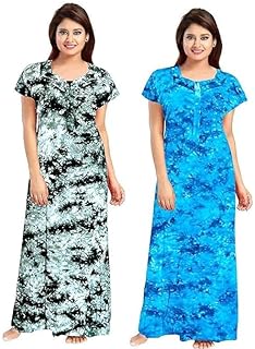 YUKATA Nighty for Women Cotton Printed Maxi Gown Ankle Length Nighty Night Dress Gown for Women Maxi - Free Size Price In India