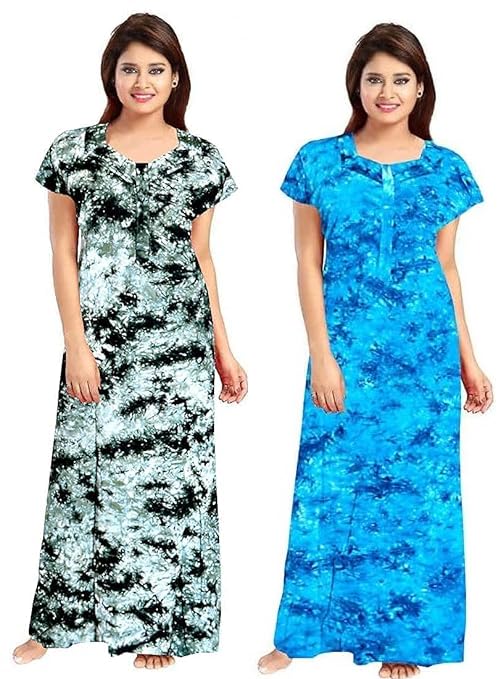 Yukata nighty for women coton imprimé robe de nuit longue maxi dress confortable