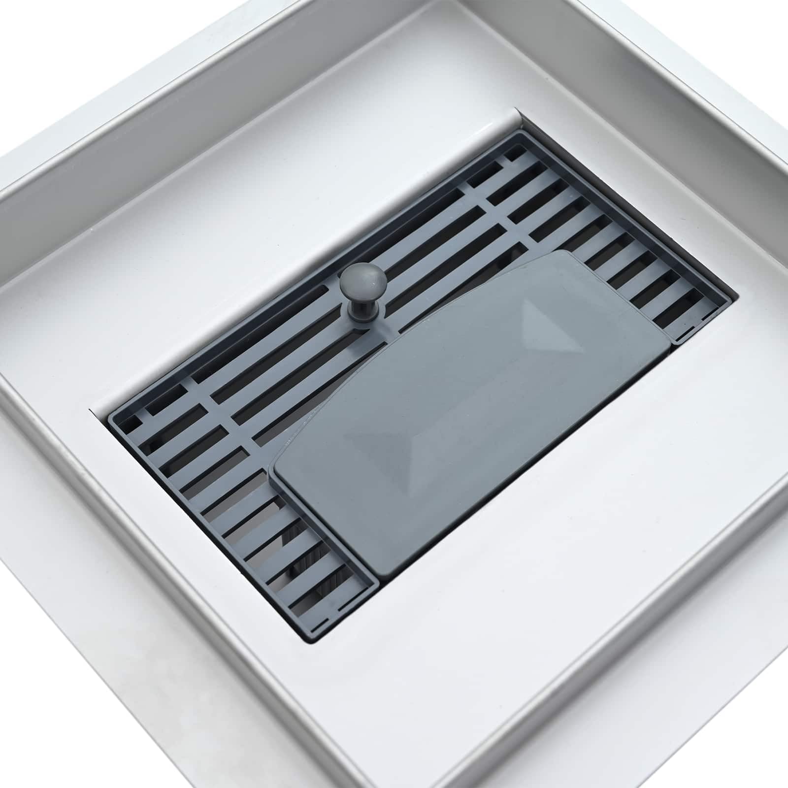Drenaggio Doccia 2 in 1 Argento 20 x 20 cm Acciaio Inox 304, Articoli per idraulica, 2.066kg-42015933